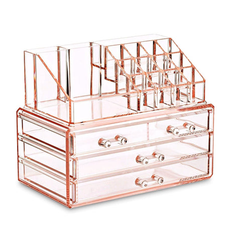 #COMS2915 Acrylic Makeup Organizer & Jewelry Storage Two Pieces Set