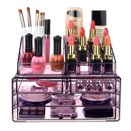 #COMS2915 Acrylic Makeup Organizer & Jewelry Storage Two Pieces Set