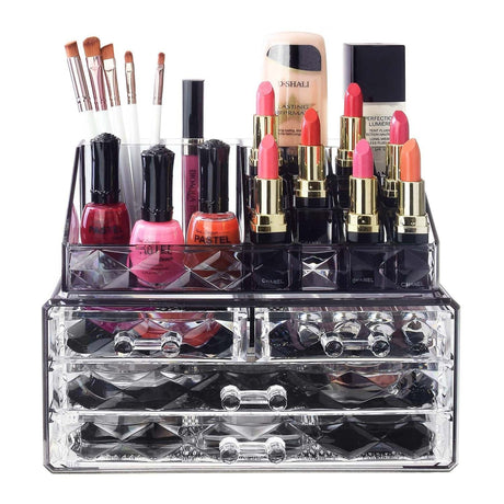 #COMS4496BK Jewelry and Makeup Organizer Two Pieces Set