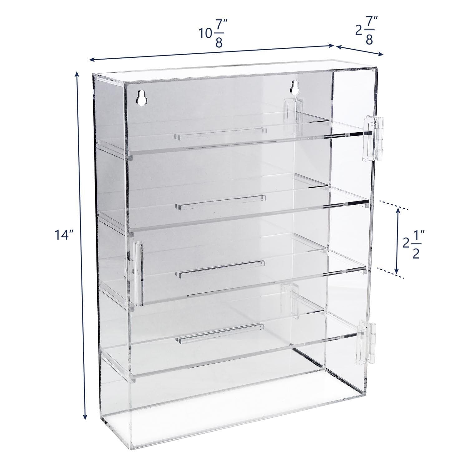 #COT1762 Mirror Back & 4 Shelves Acrylic Display case