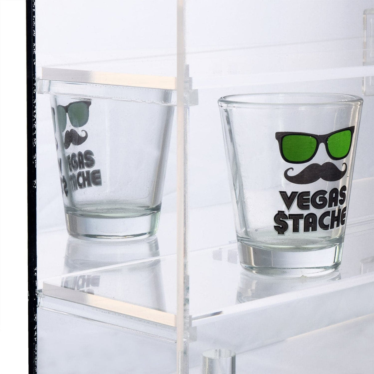 #COT1762 Mirror Back & 4 Shelves Acrylic Display case