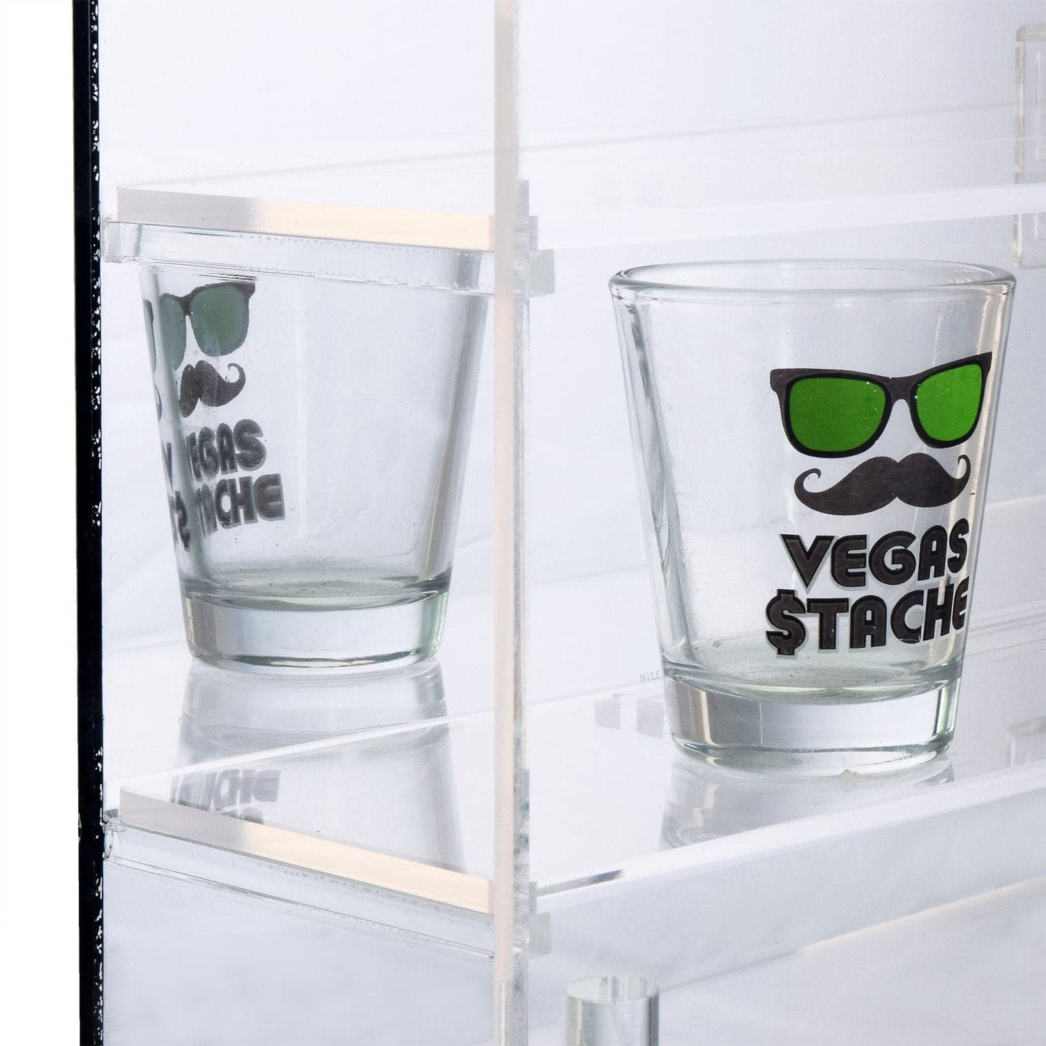 #COT1762 Mirror Back & 4 Shelves Acrylic Display case