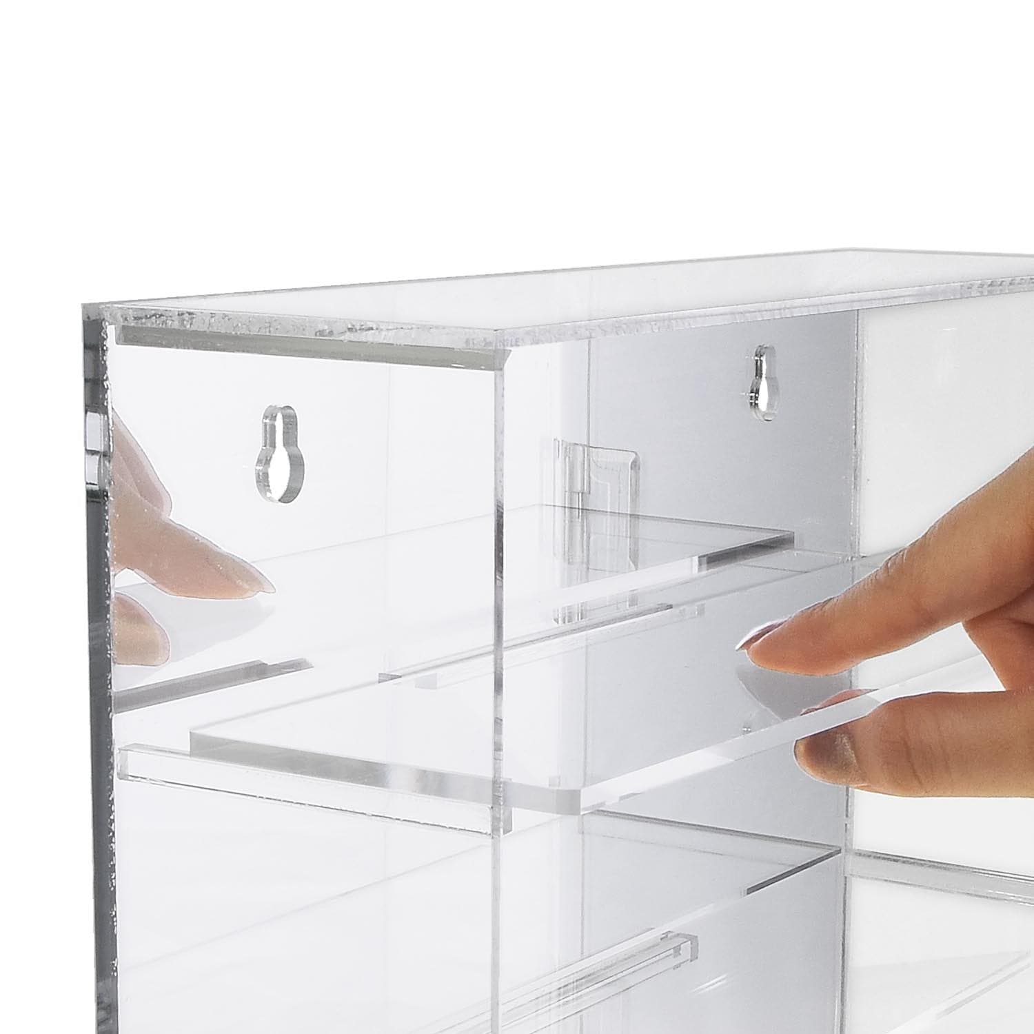 #COT1762 Mirror Back & 4 Shelves Acrylic Display case