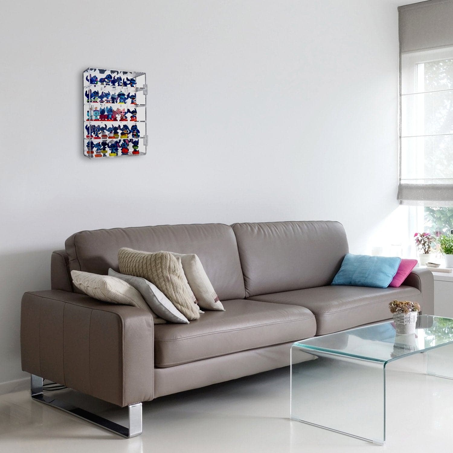 #COT1762 Mirror Back & 4 Shelves Acrylic Display case