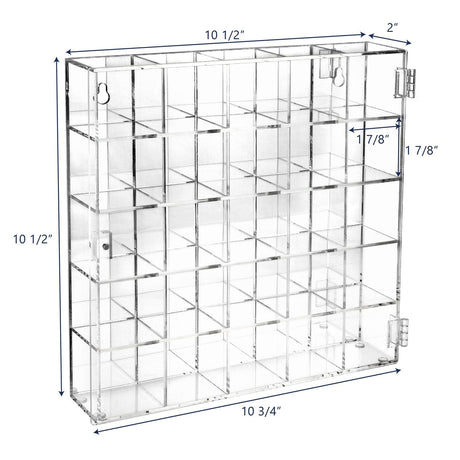#COT1855 Mountable 25 Compartments Display Case w/ Mirrored Back
