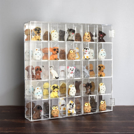 #COT1855 Mountable 25 Compartments Display Case w/ Mirrored Back