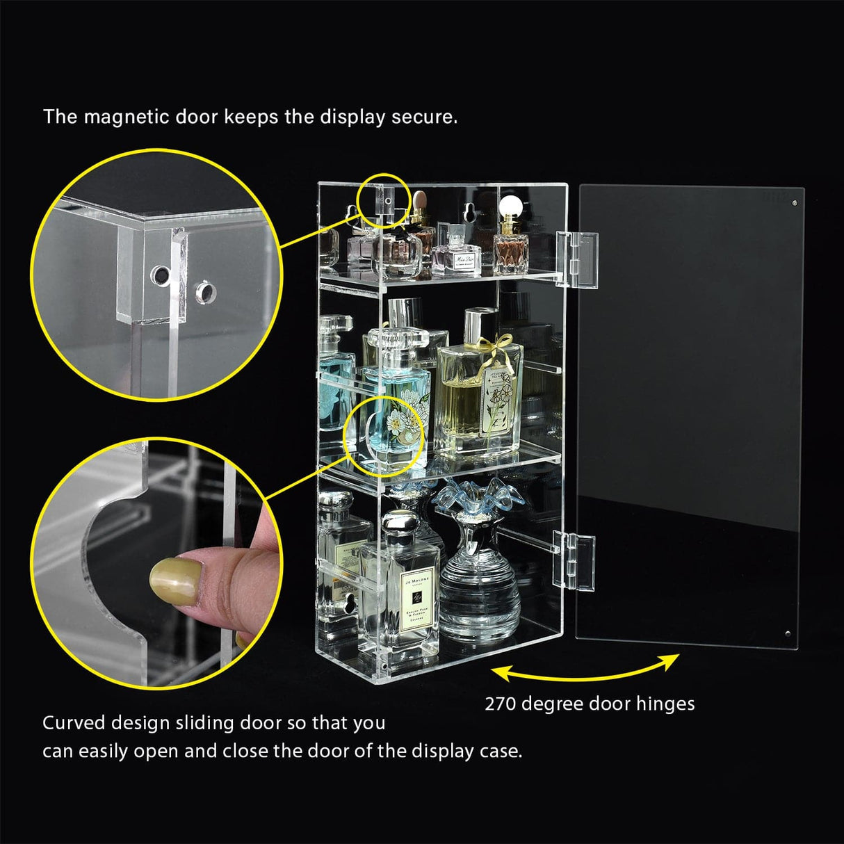 #DP320-A  Acrylic Mountable 5 Levels Mirrored Back Display Shelf