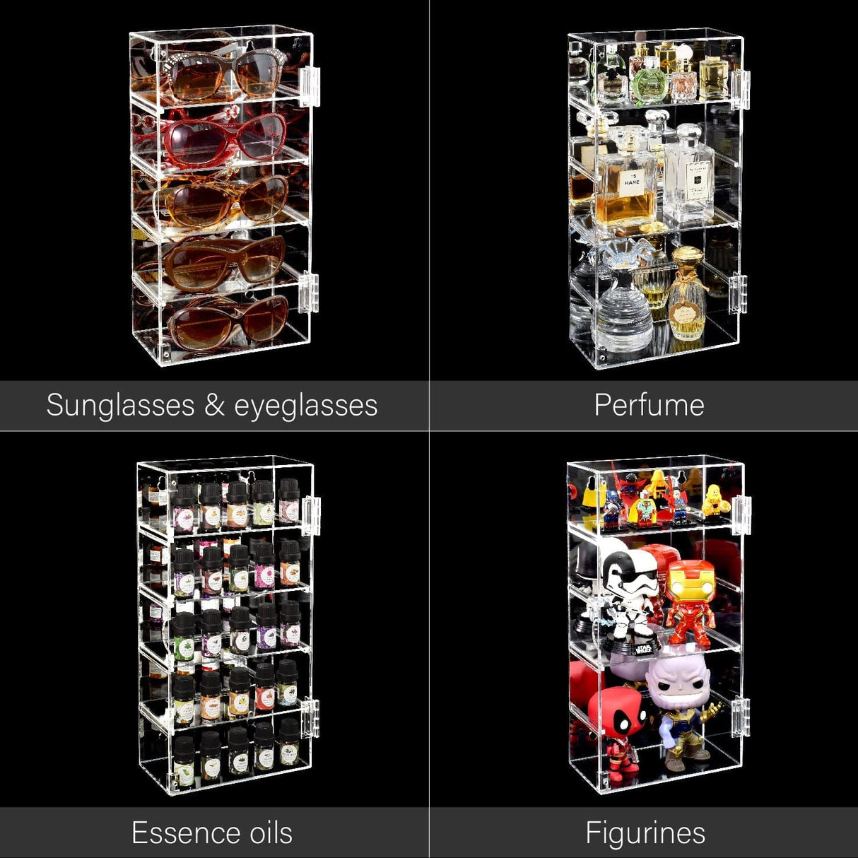 #DP320-A  Acrylic Mountable 5 Levels Mirrored Back Display Shelf