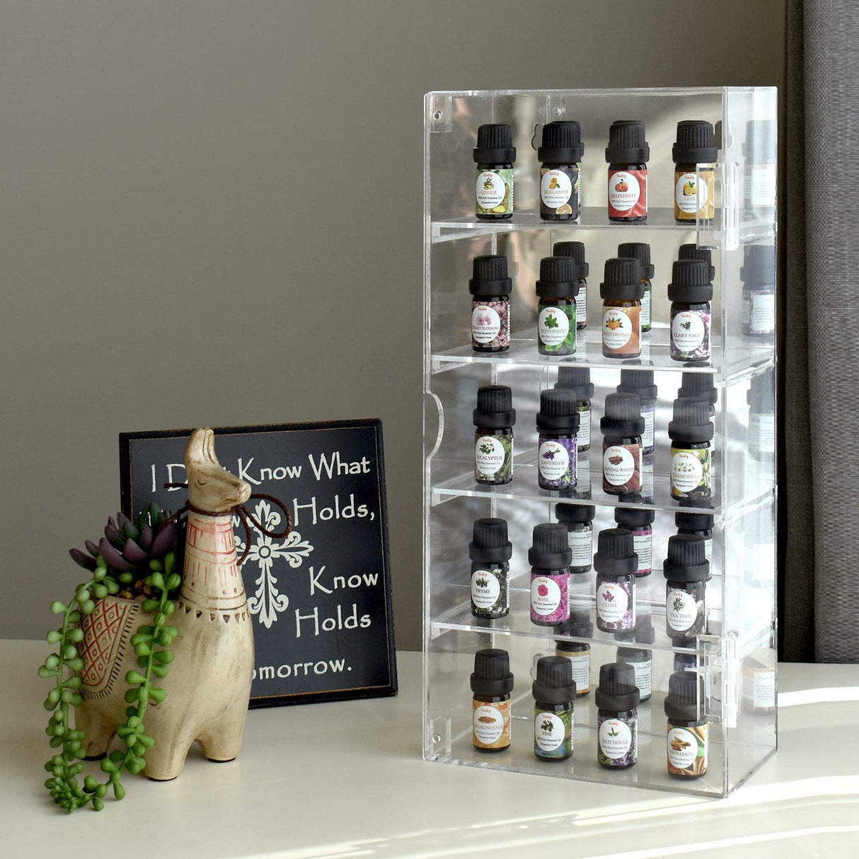 #DP320-A  Acrylic Mountable 5 Levels Mirrored Back Display Shelf