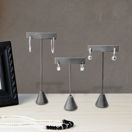 #ED-2401R-SG  Steel Grey Tall "T" Earring Stand in 6 3/4"H
