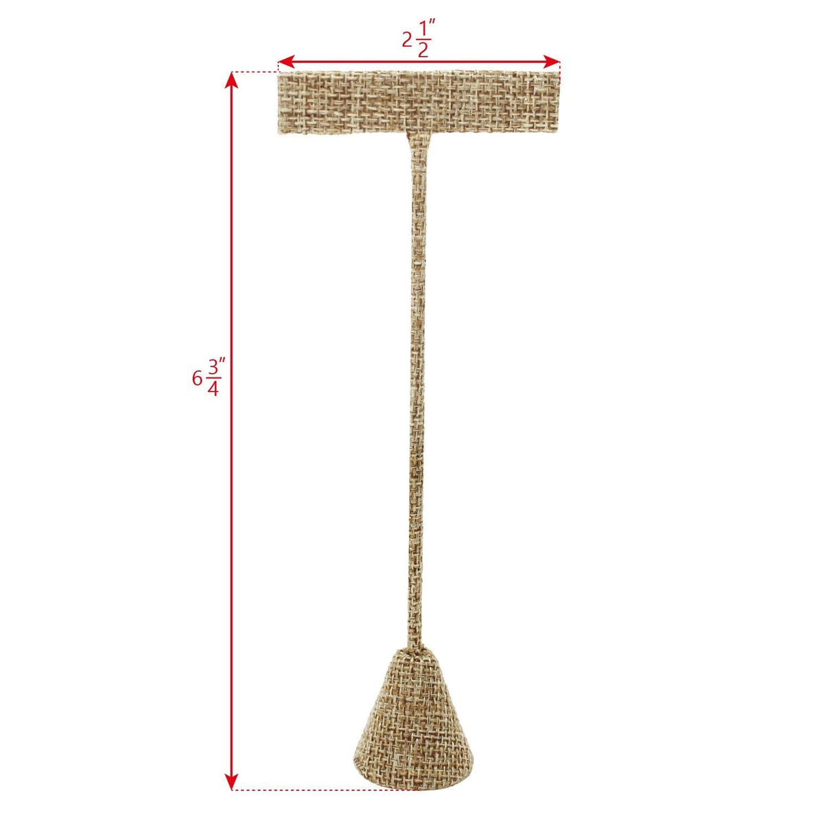 Tall "T" Shape Earring Stand Burlap Linen-Nile Corp