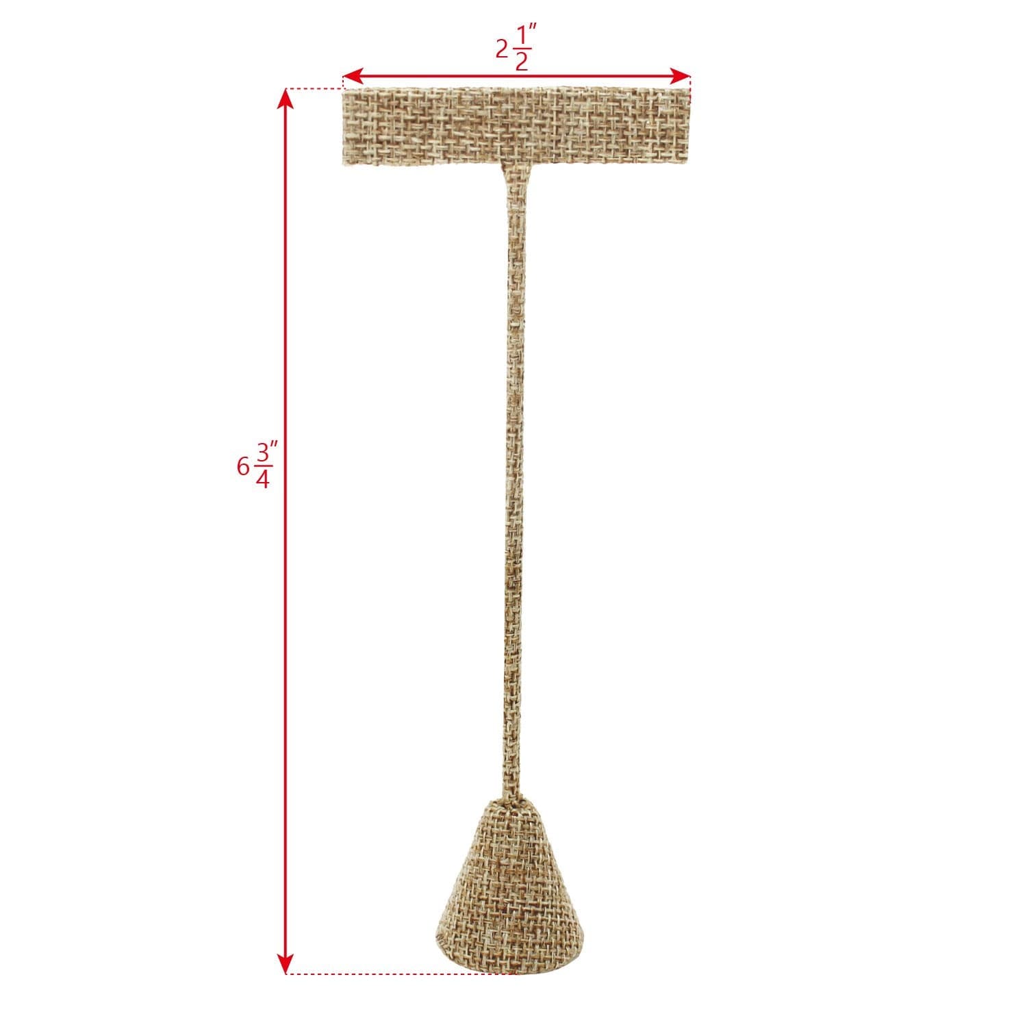 Tall "T" Shape Earring Stand Burlap Linen-Nile Corp