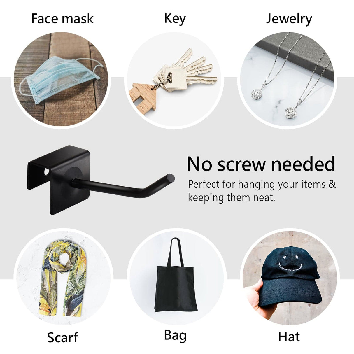 #HOOK-246 24 Pcs Small Metal Panel Hook Hanger