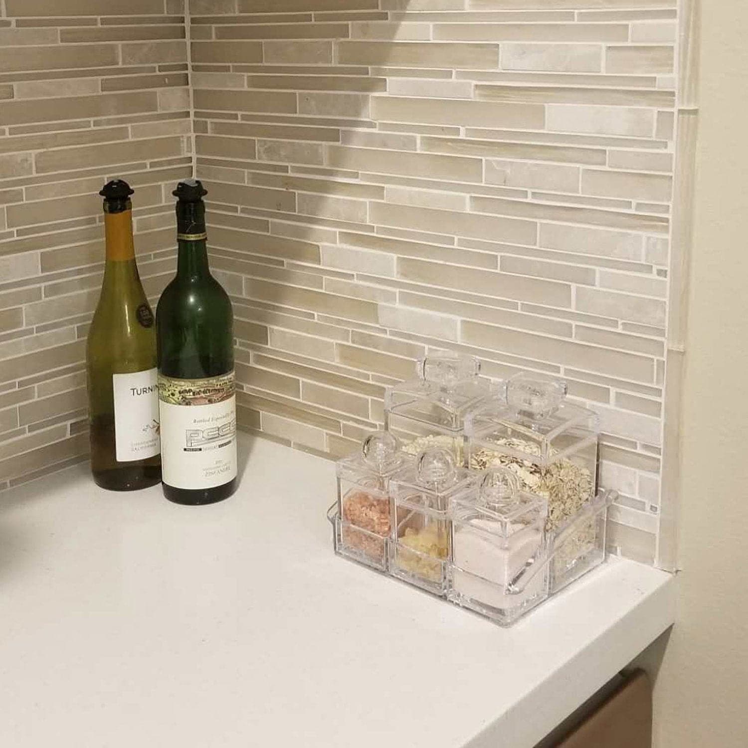 #HW2455 Acrylic 5 Pieces Seasoning Containers and Food Storage Jars