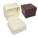 #JLR3-L32 Cream Faux Leather Ring Box