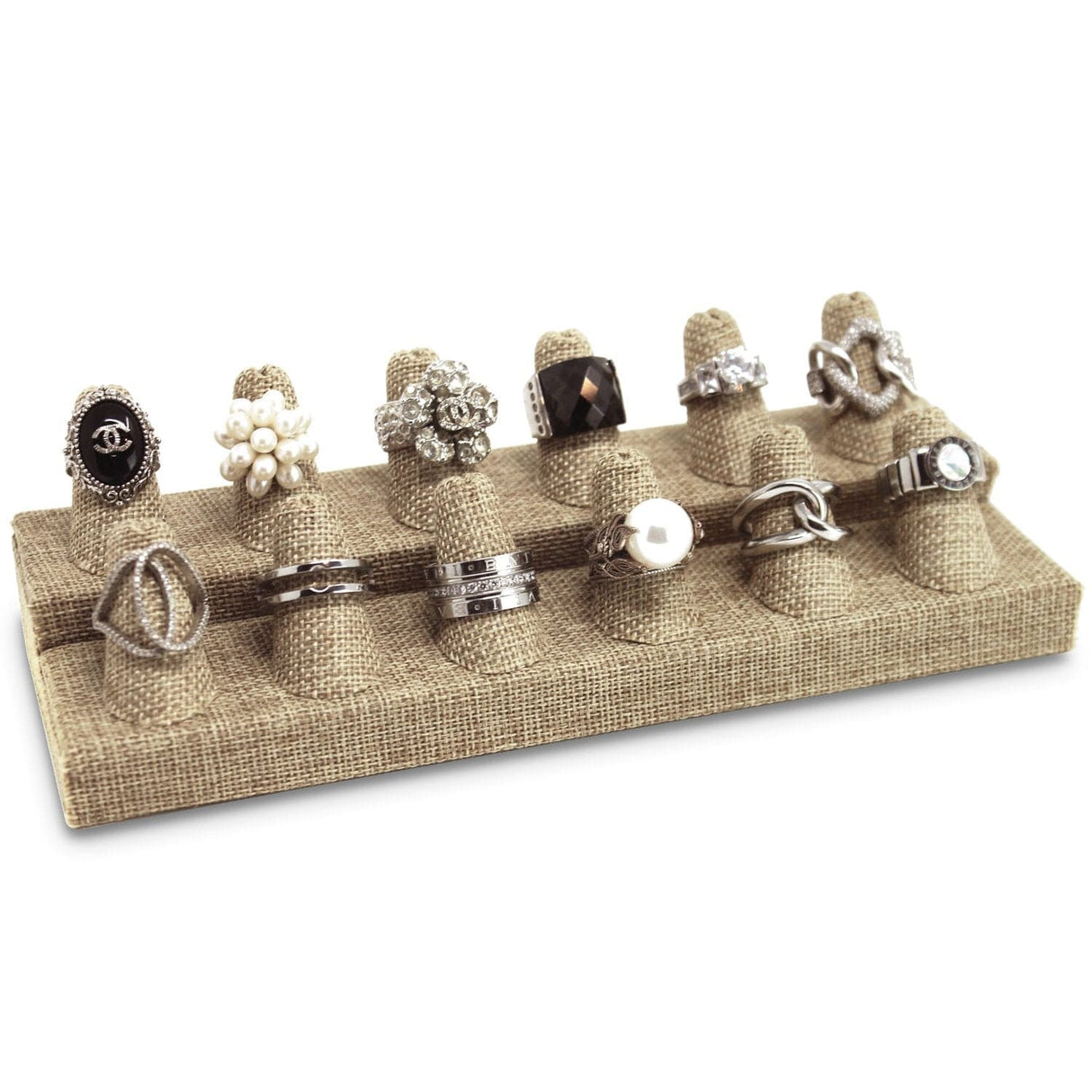 #RD-2462N-N3 Burlap Ring Display, 12 Rings