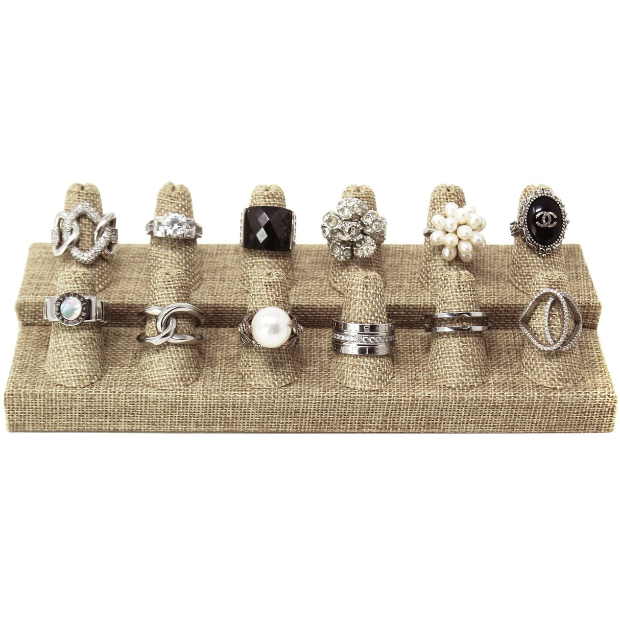 #RD-2462N-N3 Burlap Ring Display, 12 Rings