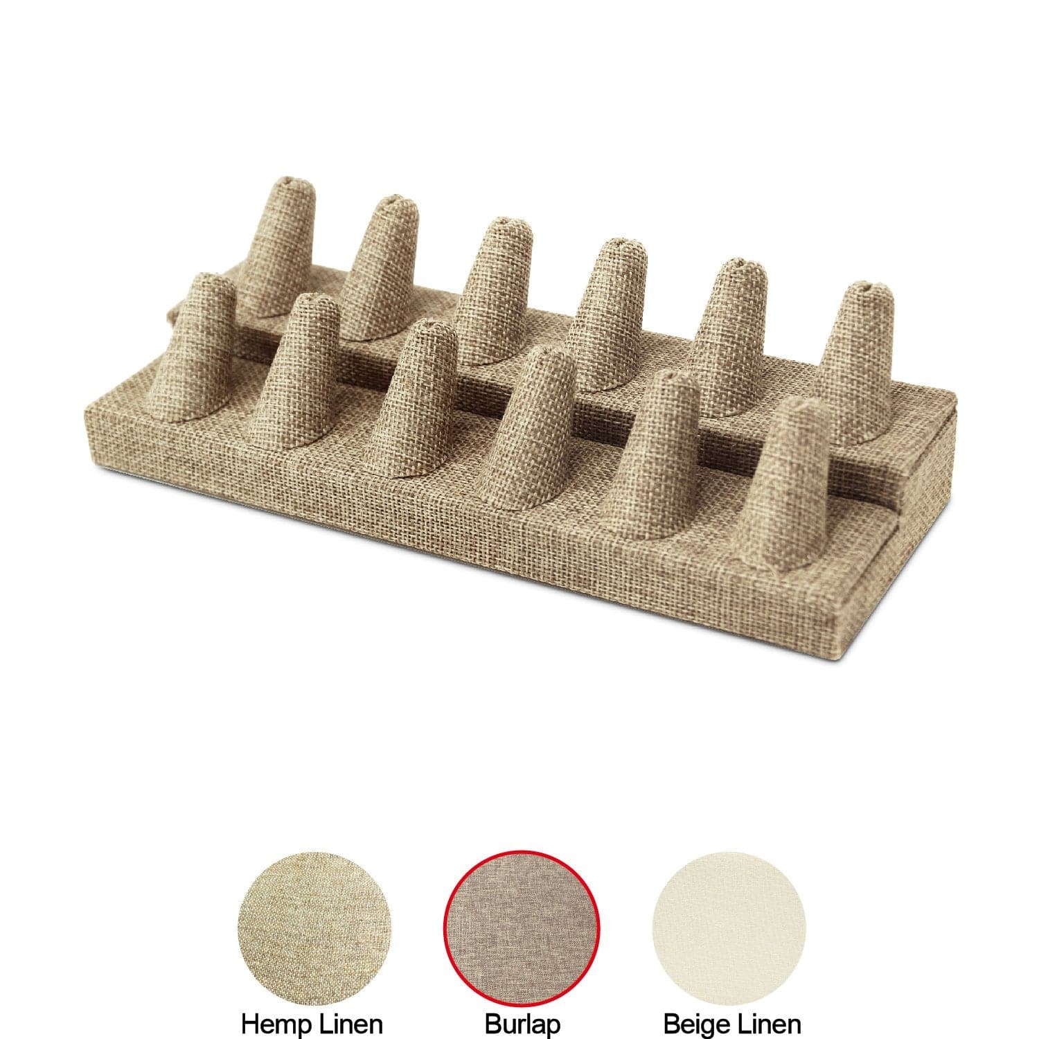 #RD-2462N-N3 Burlap Ring Display, 12 Rings
