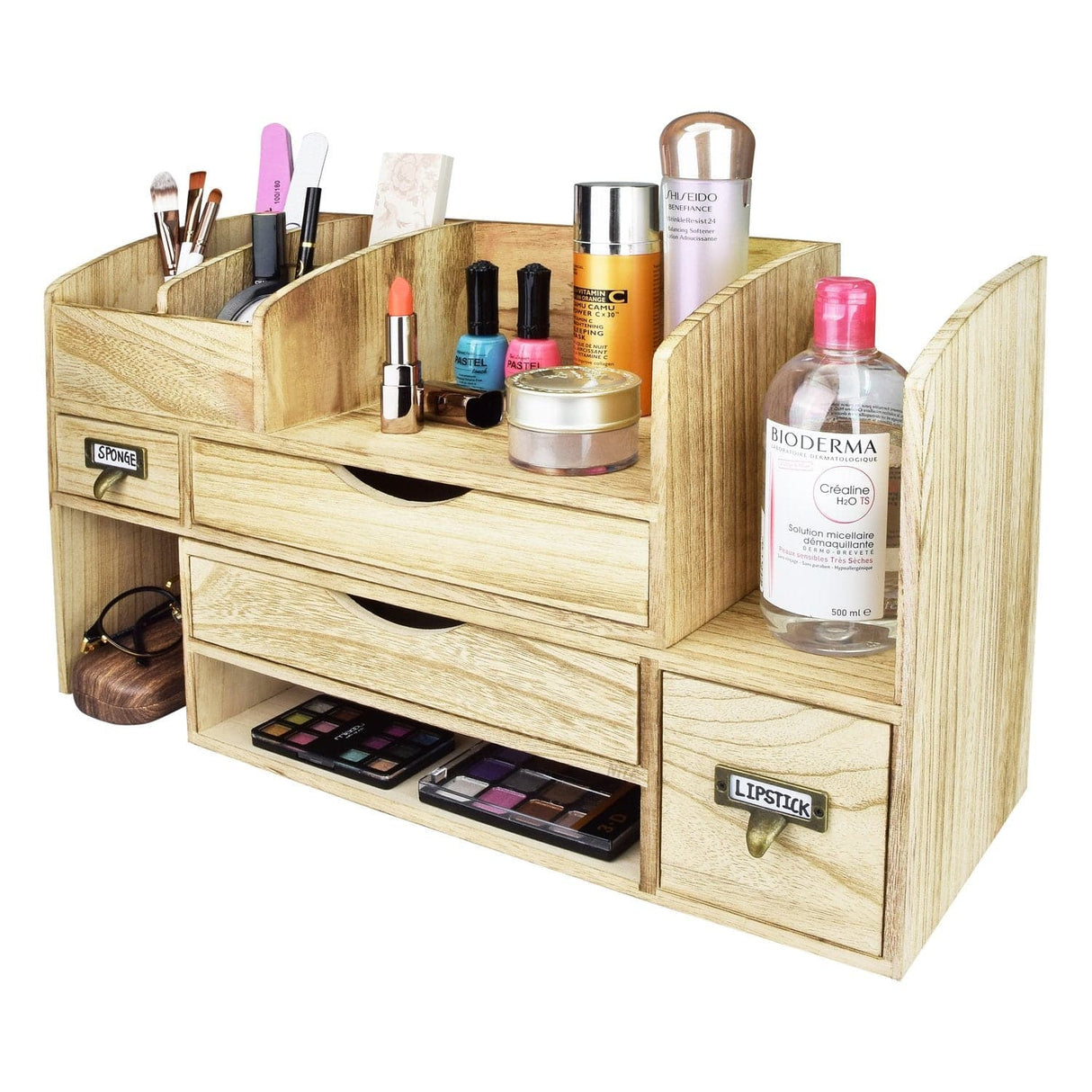 #SAT107 Adjustable Wooden Desktop Organizer Office Supplies Storage