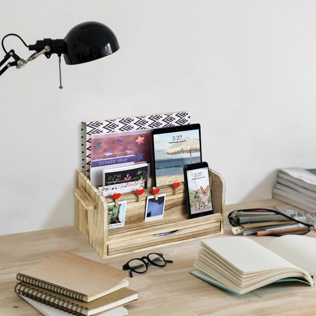 #SAT1104 Desktop Organizer with Cute Clips Set