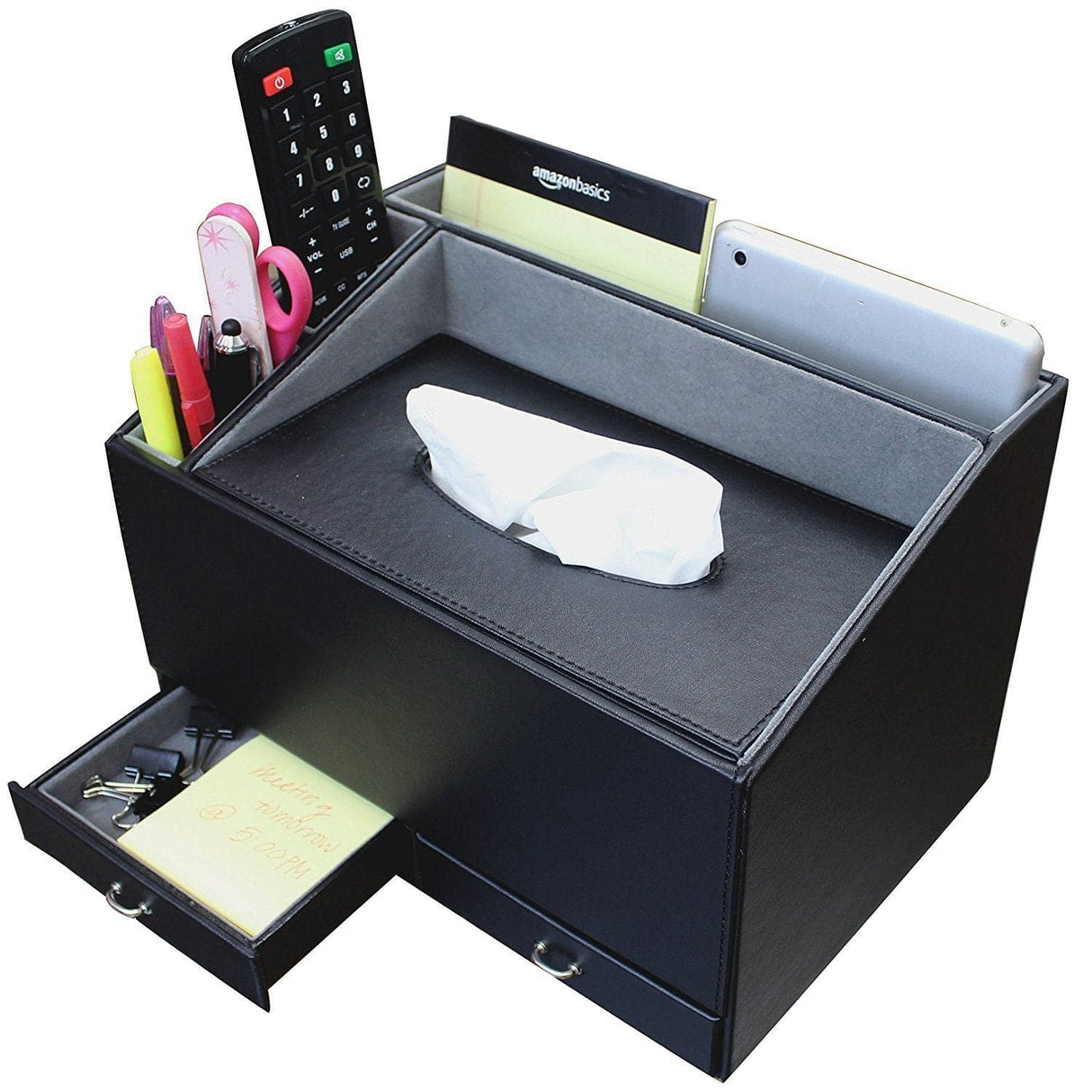 Faux Leather Home and Office Desk Organizer