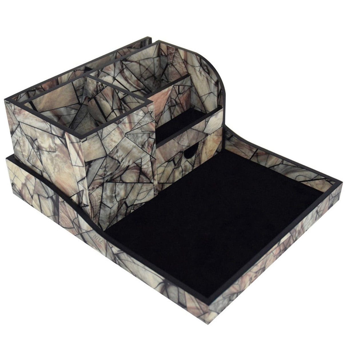 Wooden Marble Pattern Office Supplies Storage Desk Organizer-Nile Corp