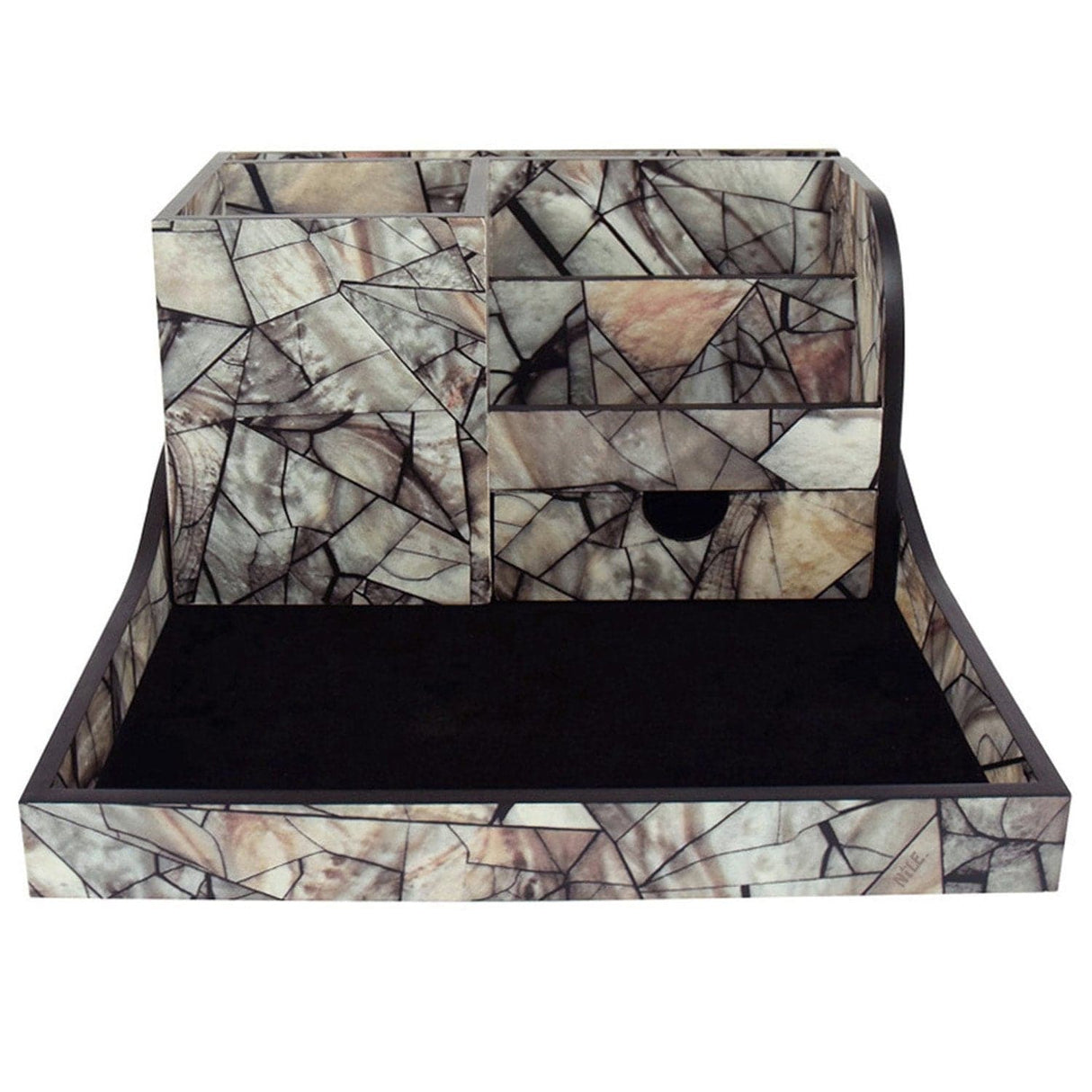 Wooden Marble Pattern Office Supplies Storage Desk Organizer-Nile Corp