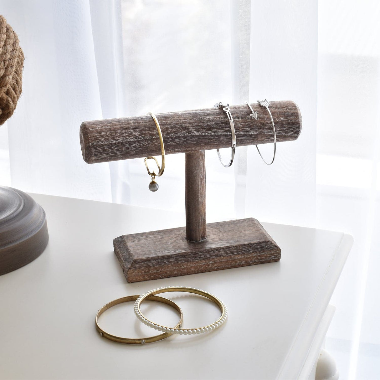 Antique Colored Wooden Bracelet Display -Nile Corp