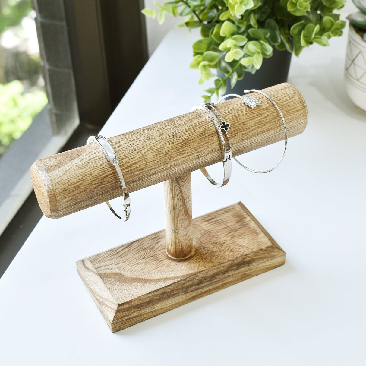 Antique Colored Wooden Bracelet Display -Nile Corp