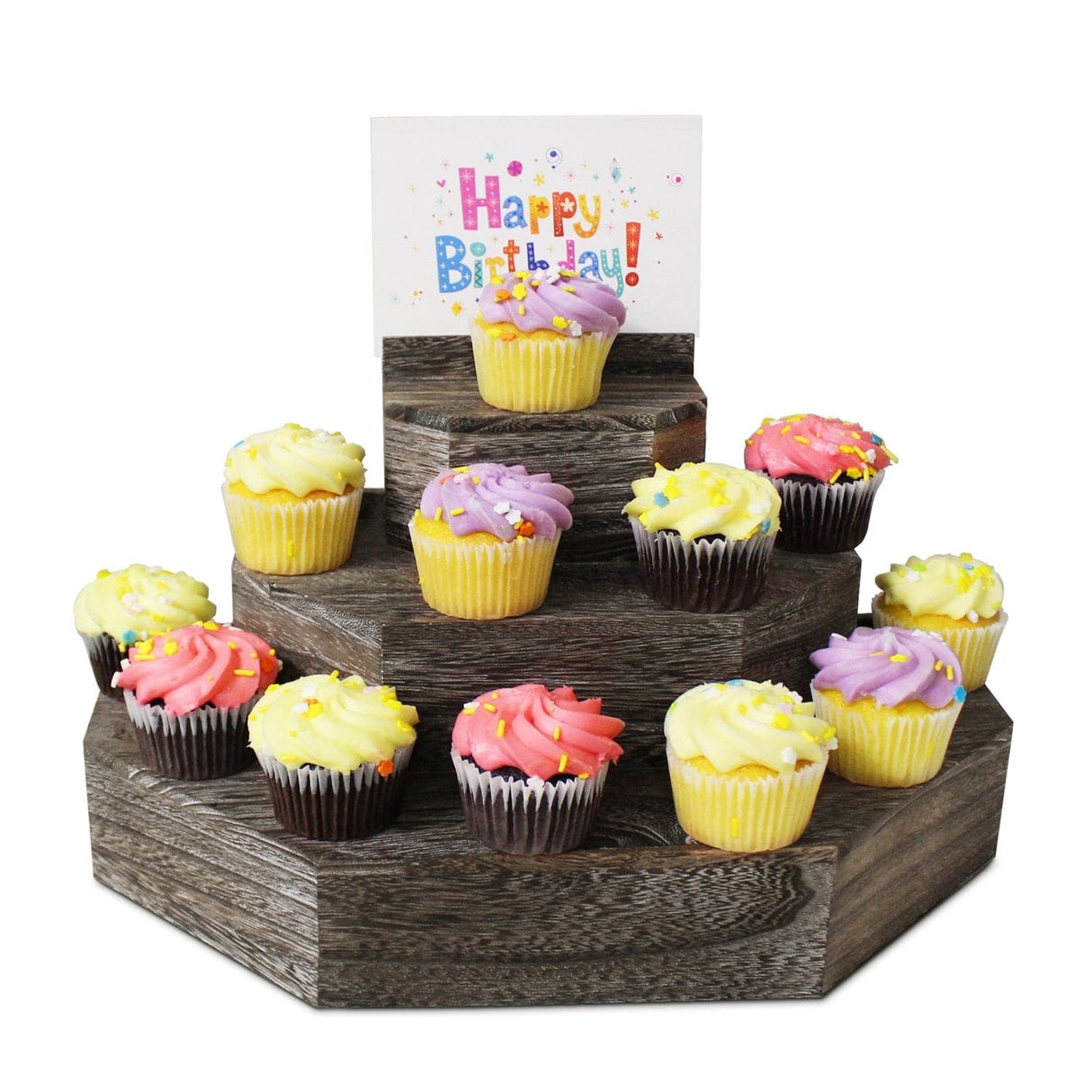 #WD3015-CF 3-Tier Coffee Color Wood Stair Step Display Risers