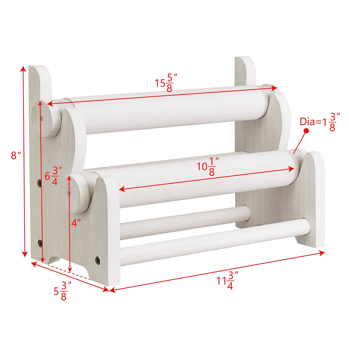 #WD3802 Wooden 2 Tier Bar Jewelry Bracelet Bangle Holder
