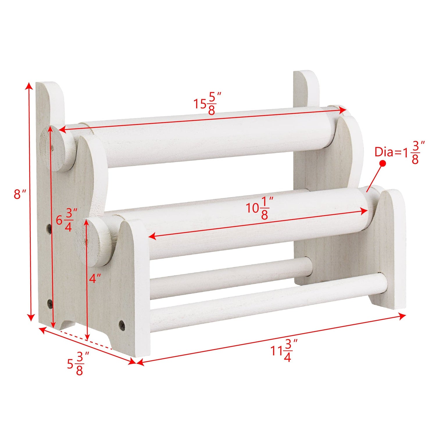 #WD3802 Wooden 2 Tier Bar Jewelry Bracelet Bangle Holder