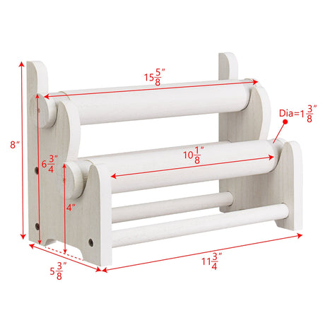 #WD3802 Wooden 2 Tier Bar Jewelry Bracelet Bangle Holder