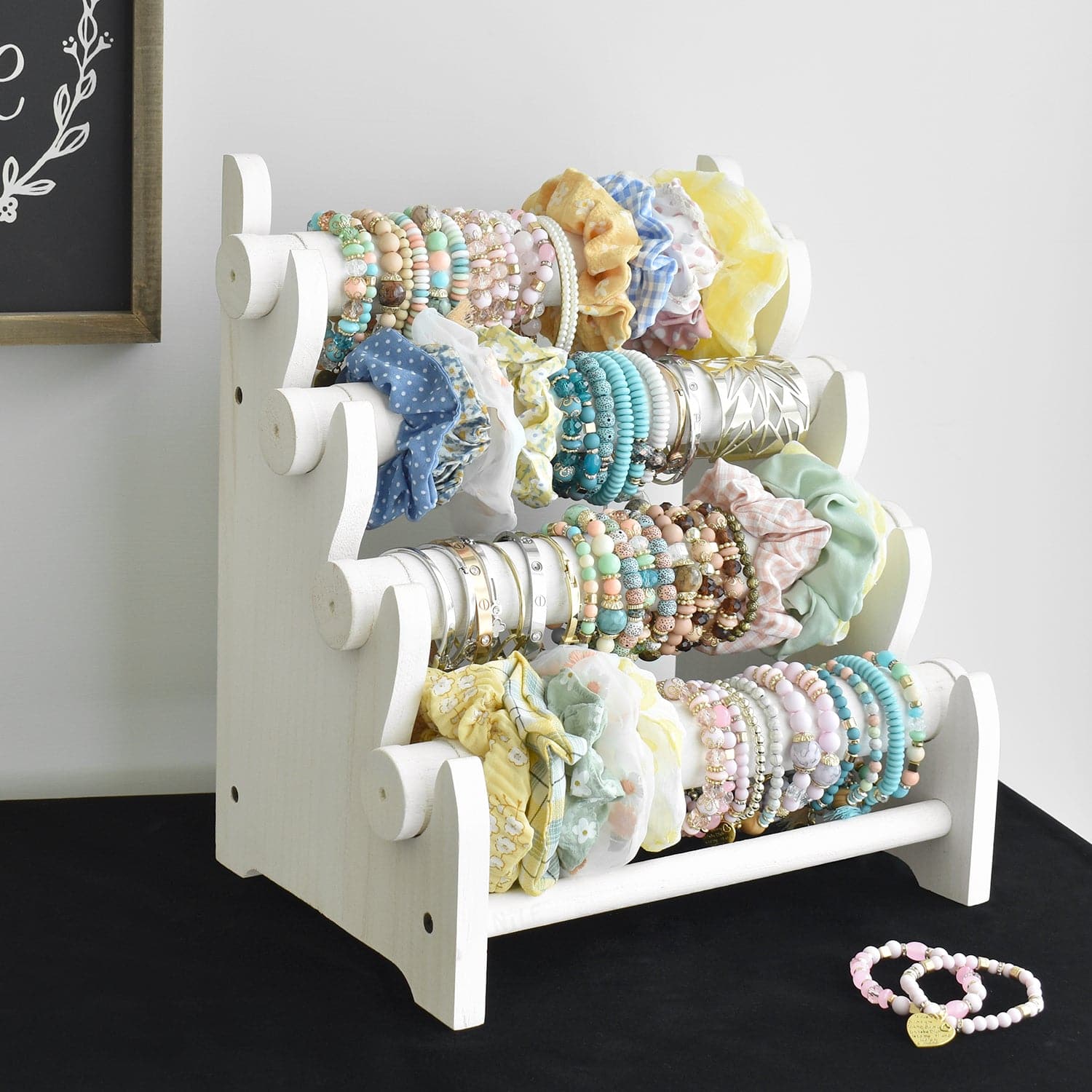 Wood 4 Bar Bracelet Display Stand -Nile Corp