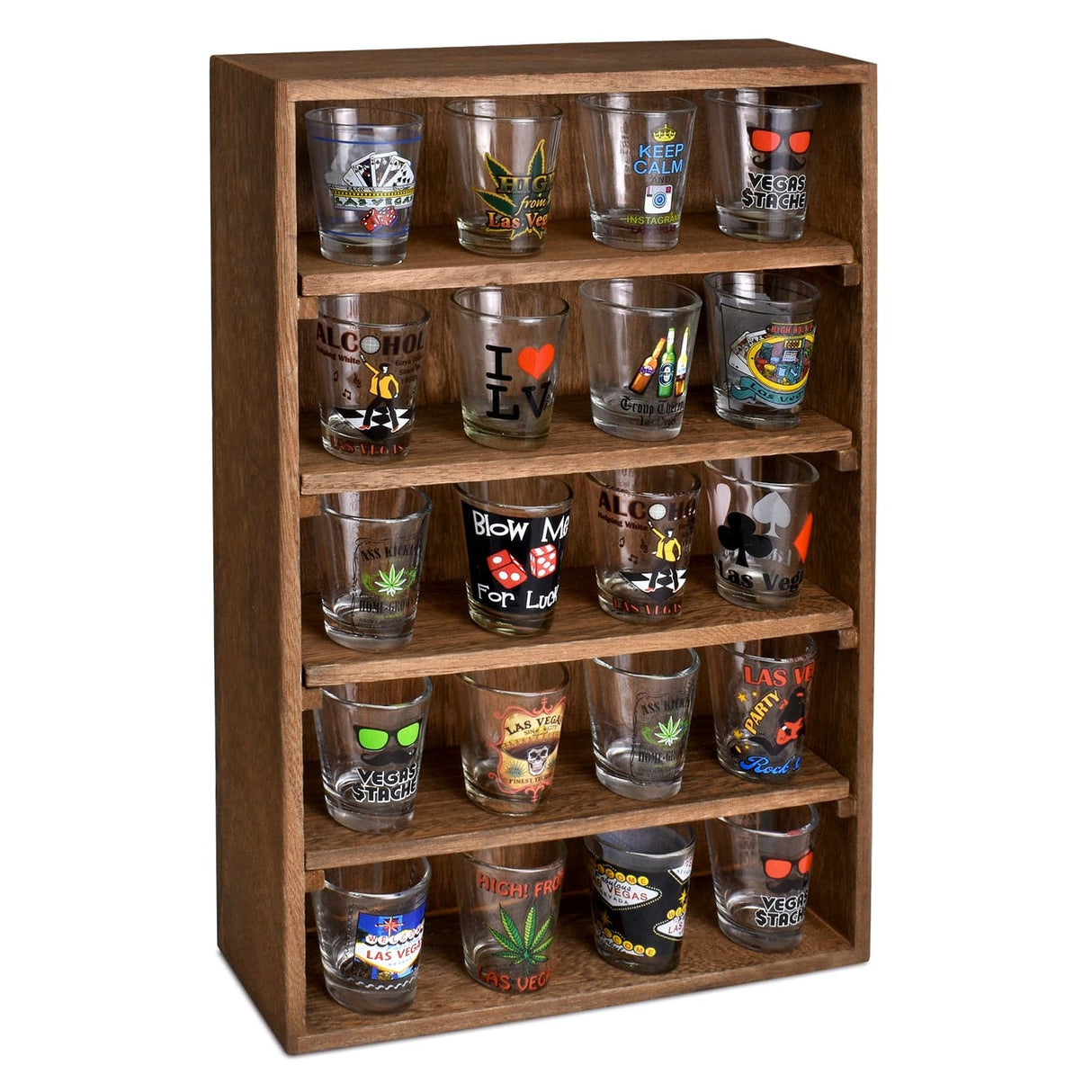 #WD5063 5-Shelf Wall-Mounted Freestanding Wooden display rack