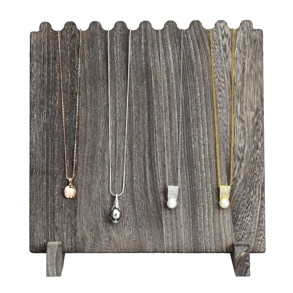 #WD609-CF Wooden Plank Jewelry Necklace Display Stand for 8 Necklaces