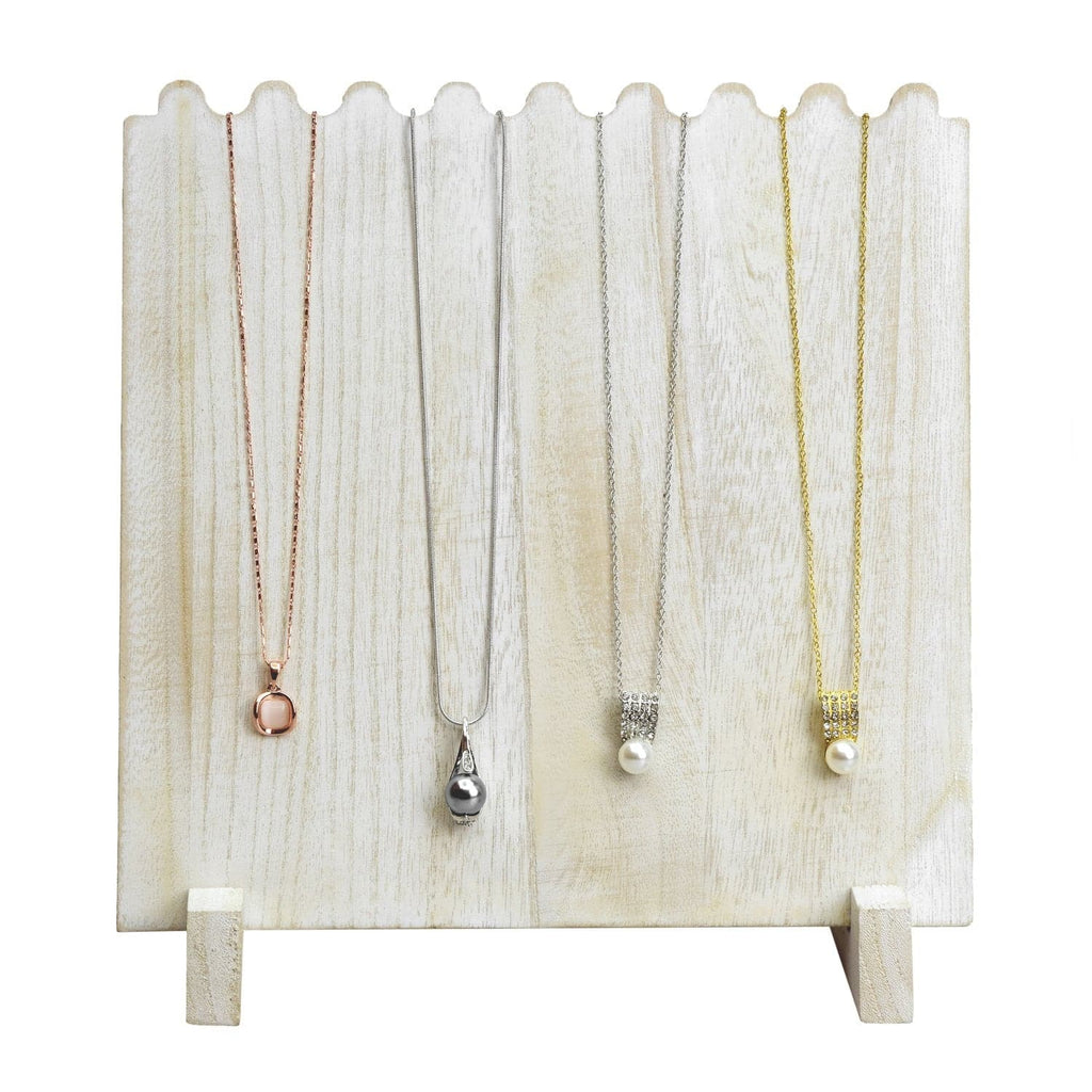 WD609 WH Wooden Plank Necklace Jewelry Display Stand for 8 Necklaces