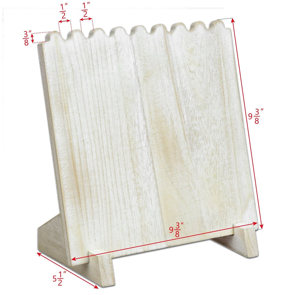 #WD609-WH Wooden Plank Necklace Jewelry Display Stand for 8 Necklaces