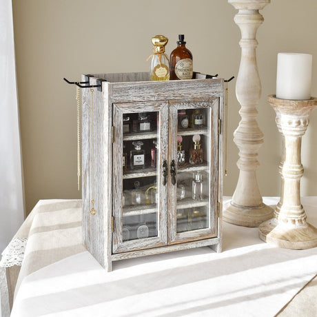 #WD7640 Wooden Countertop Multipurpose Storage Cabinet  4 hooks