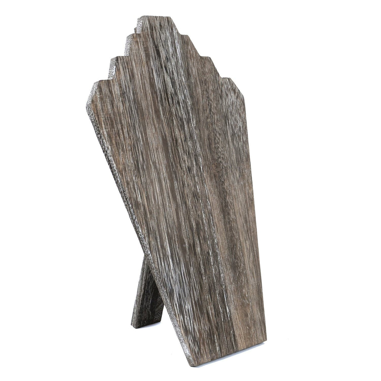 #S-WDN60-1x2 Wooden Jewelry Display Bust with Easel