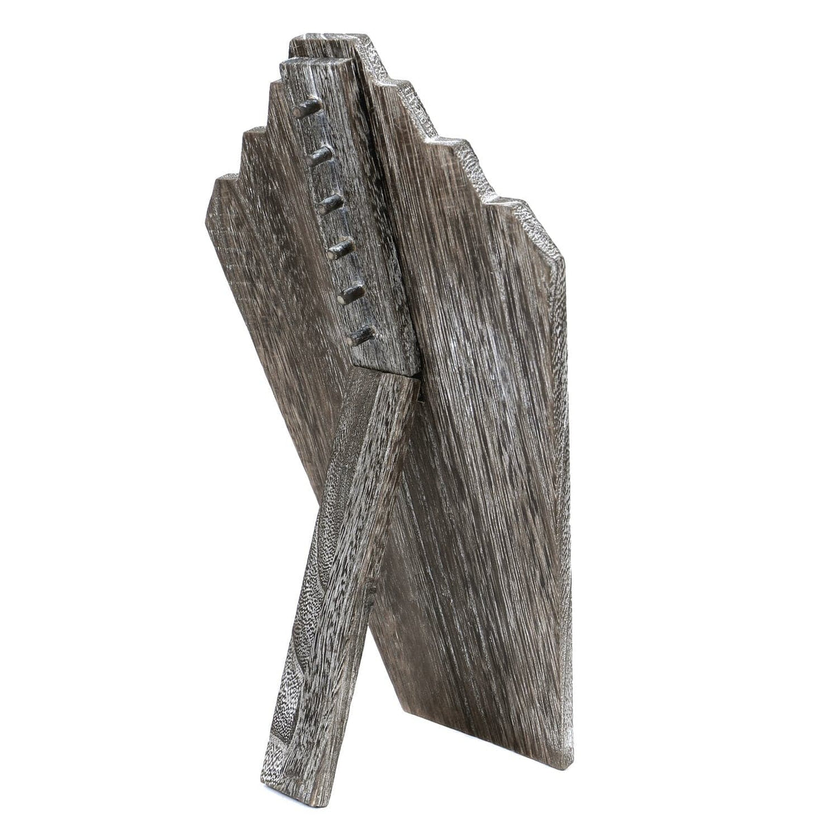 #S-WDN60-1x2 Wooden Jewelry Display Bust with Easel