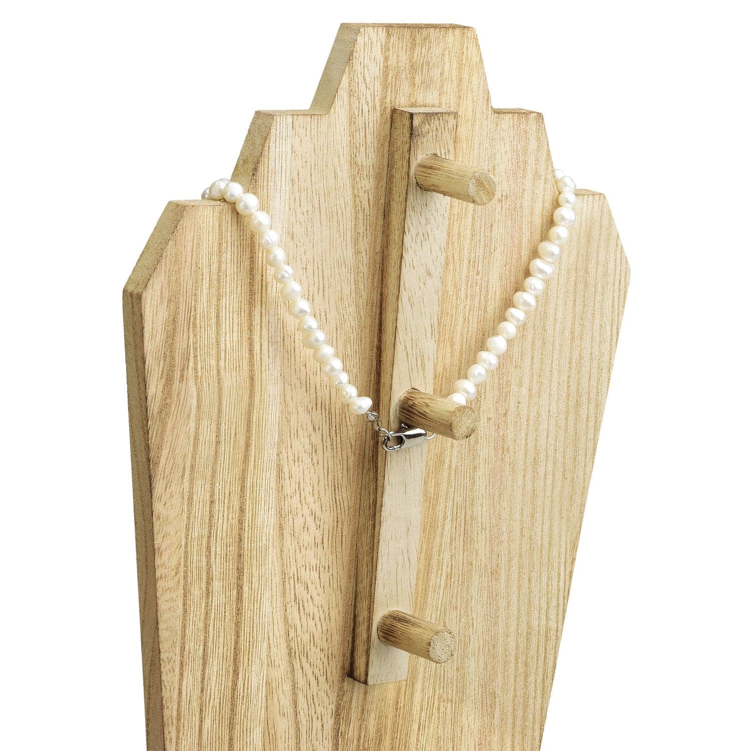 #WDN64 Wooden Necklace Holder Jewelry Display Bust Stand