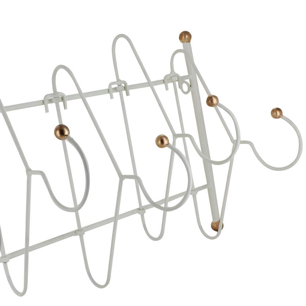 Wall Mounted Metal Hook Hanger with Five Hooks