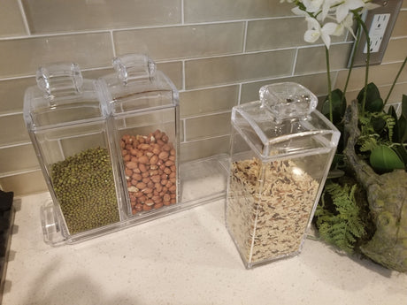 #HW92456 Acrylic 3 Pieces Seasoning Containers & Food Jars