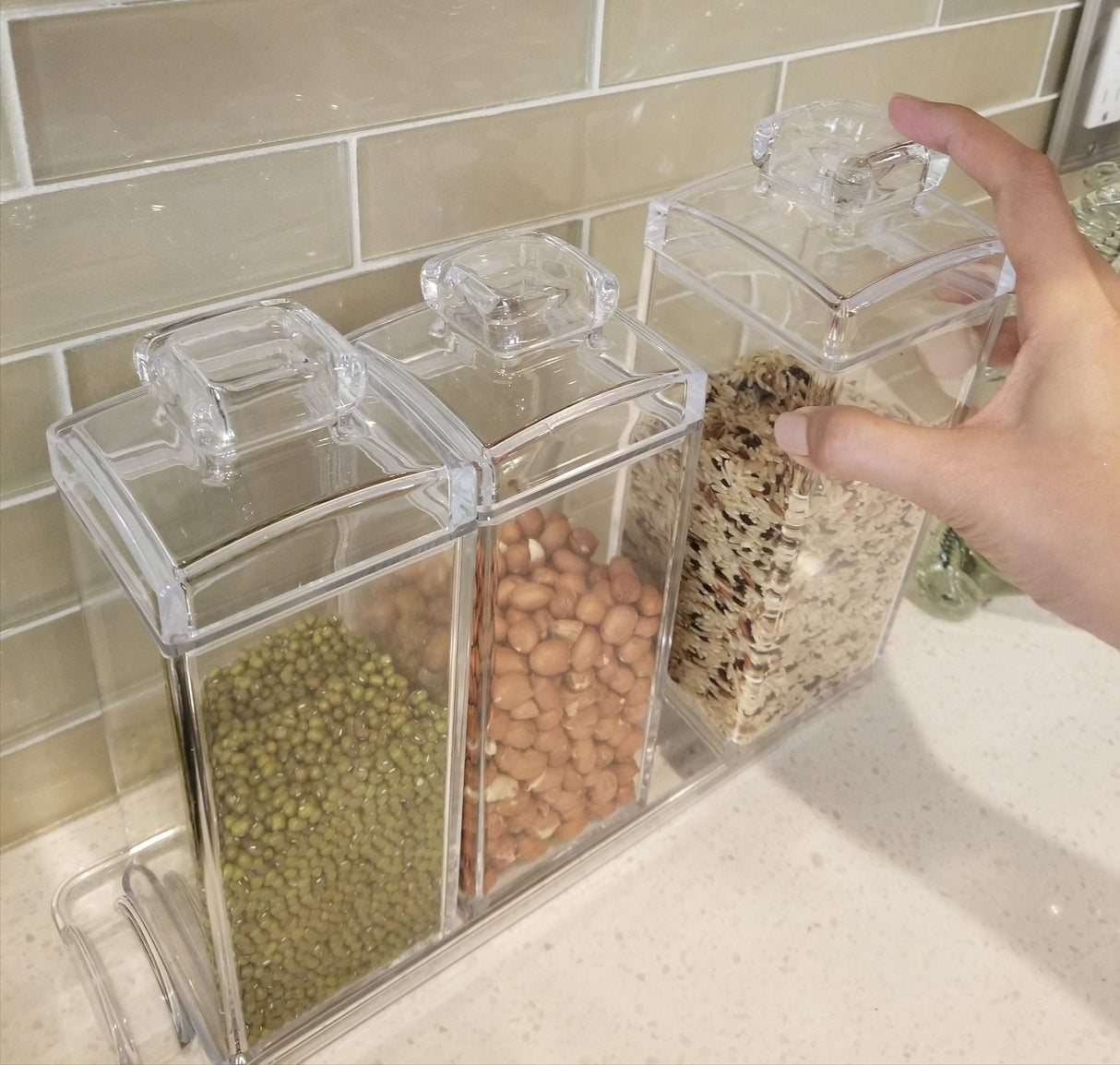 #HW92456 Acrylic 3 Pieces Seasoning Containers & Food Jars