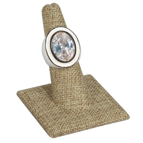 #RD-2444N Burlap Linen Ring Display with Square Base Stand