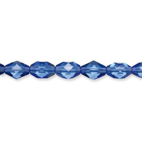 Jablonex Czech Glass Faceted Fire-Polished Oval Beads 11 x 8mm
