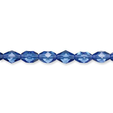 Jablonex Czech Glass Faceted Fire-Polished Oval Beads 8 x 6mm