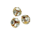 Gold-Silver Rhinestone Rhondelle, 6.5MM