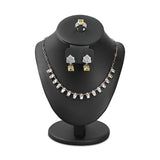 #185-1L-BK Deluxe jewelry Combination bust display with PU leather and designed to showcase earrings, rings, and necklaces